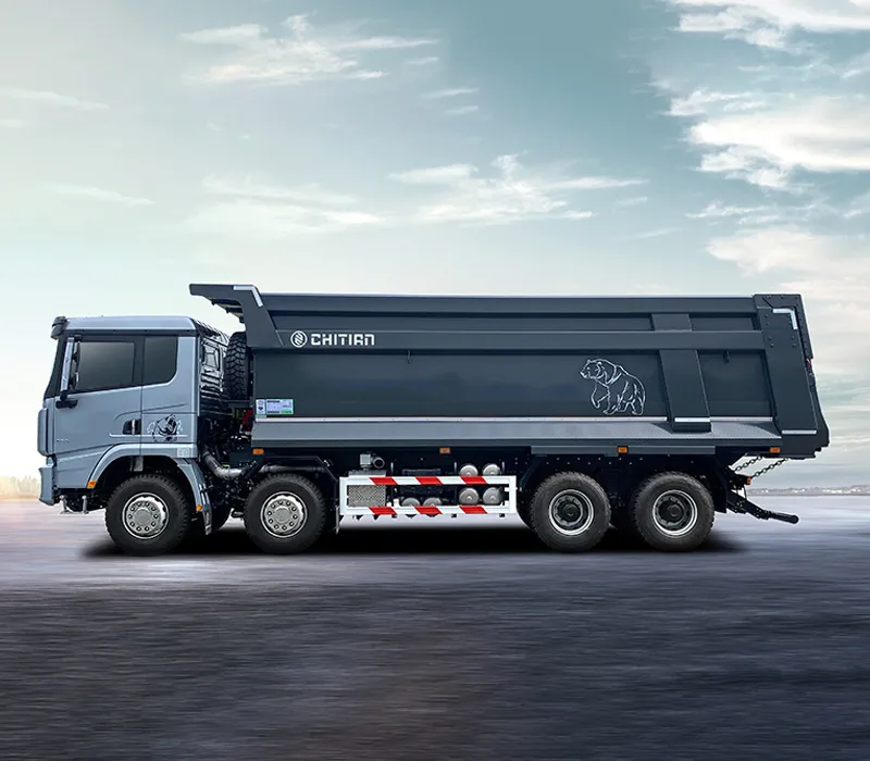U shaped Rear Tipping Dump Truck with Extended Cargo Bed (asphalt)