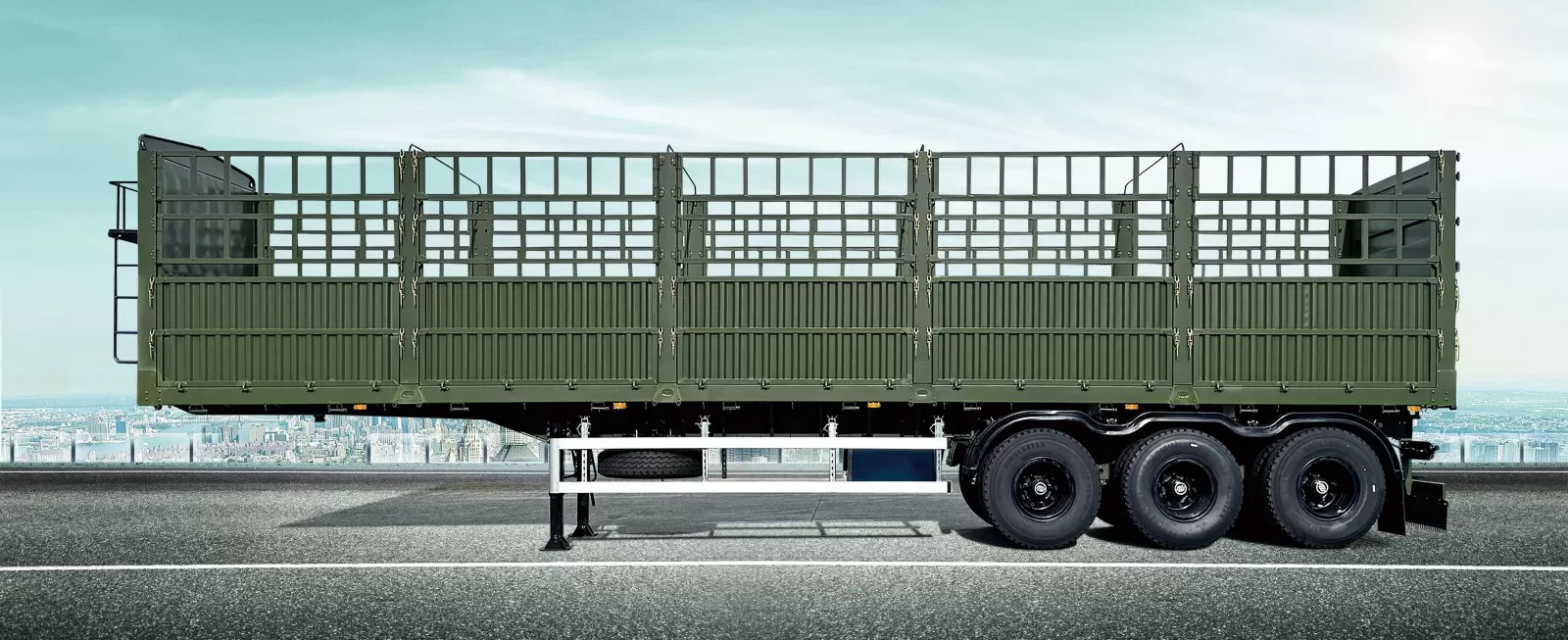 Cage-type logistics semi-trailer